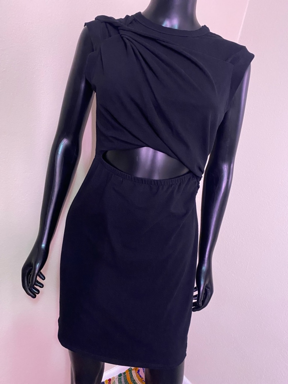 Blue Blush Black Sleeveless Mini Dress with Waist Cutout